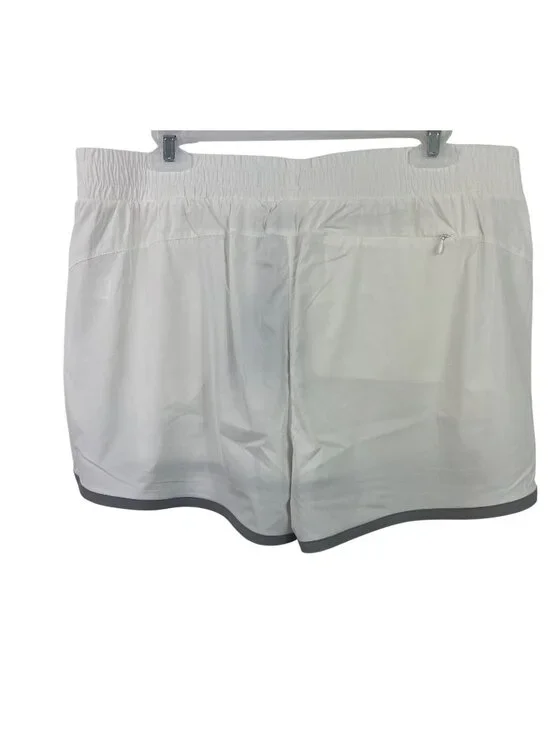 Traj3ctory Lightweight White Shorts With Gray Trim Elastic Waistband Womens XL - Picture 2 of 10